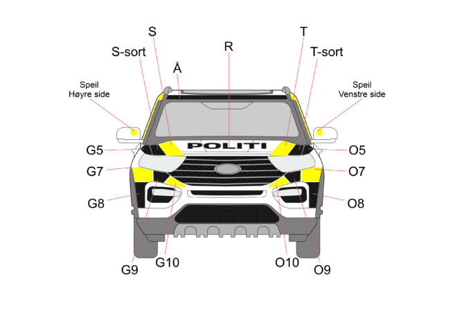 Uniformering av front til Ford Explorer Politi